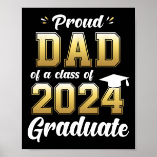 Poster Papa D'Un Cl De 2024 Chemise Diplômée Papa Senior 