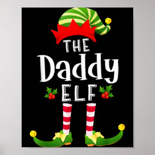 Poster Papa Elfe de Noël Pyjama Assorti Fête de X-mas