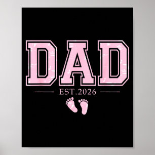 Poster Papa Est 2026 Fête Des Pères Première Fois Papa D'