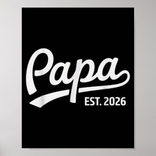 Poster Papa est papa rétro depuis 2026 papa pour la premi