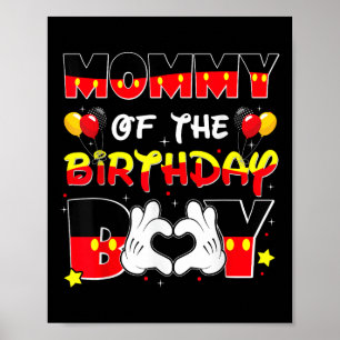 Poster Papa Et Maman Maman Maman De L'Anniversaire Garçon