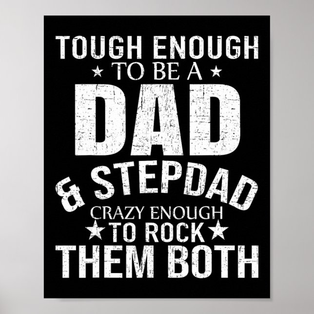 Poster Papa Et Stepdad Fête des pères Stepdad Step Papa (Devant)