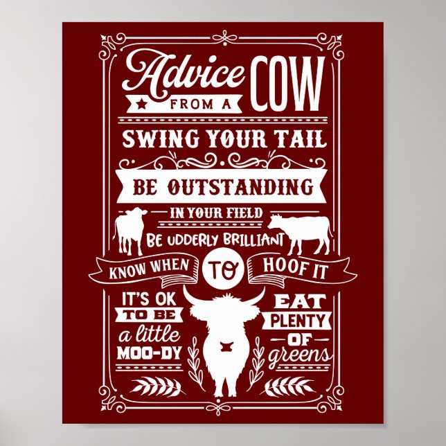 Poster Papa Farmer Obtient Des Conseils De Sa Vache (Devant)