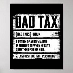 Poster Papa Fête des pères De Définition De L'Impôt Pour 