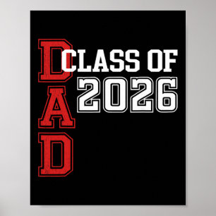 Poster Papa fier d'un diplômé de 2026 Diplômé Père senior
