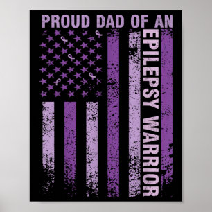 Poster Papa Fière D'Une Épilepsie Guerrière Lauréats De L