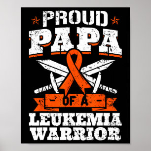 Poster Papa Fière D'Une Leucémie Guerrier Papa Sensibilis