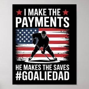 Poster Papa gardien de but de hockey sur glace et père