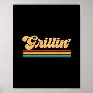 Poster Papa Grilling Barbecue Chef Cuisine