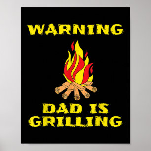 Poster Papa Grilling Cadeau Drôle Pour Fête des pères Bbq