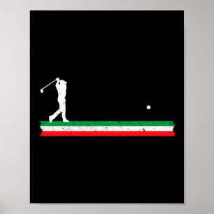 Poster Papa italien de golf Père Drapeau de l'Italie Fan 