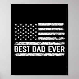 Poster Papa Jamais Avec Nous Drapeau Américain Cadeau Cad