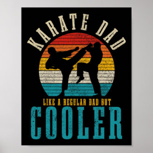 Poster Papa Karaté Arts Martiaux Drôle Vintage Arts Marti