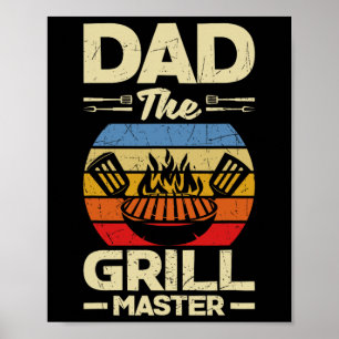 Poster Papa La Fête des pères Grill Bbq