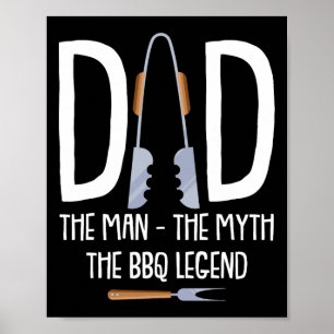Poster Papa L'Homme Le Mythe La Légende Du Bbq Rbecue Drô