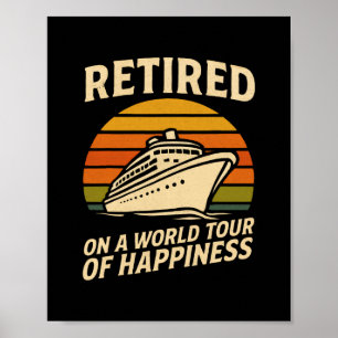 Poster Papa Maman à la retraite en croisière de bonheur a