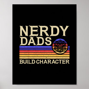 Poster Papa nerd jeu de rôle jeu D20 jeux de société drôl