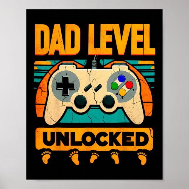 Poster Papa Niveau Déverrouillé Père &# ; s Jour Nouveau  (Devant)
