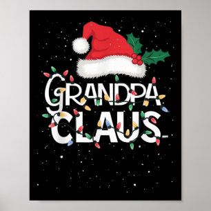 Poster Papa Noël Lumières de Noël Pyjama Famille Correspo