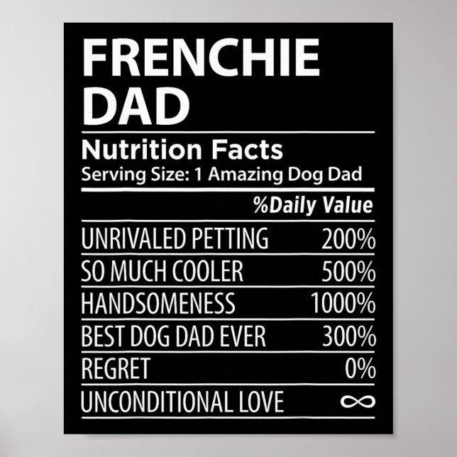Poster Papa Nutrition Fun Français Chien Propriétaire Fun (Devant)