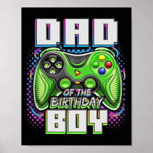 Poster Papa Of The Birthday Boy Matching Video Game Birth