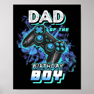 Poster Papa Of The Birthday Boy Matching Video Game Birth