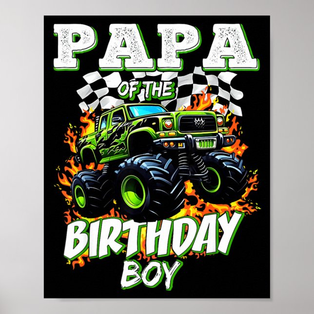 Poster Papa Of The Birthday Boy Monster Truck Birthday Ki (Devant)