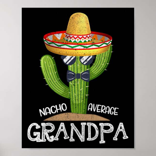 Poster Papa Papa Papa Papa Fête des pères Nacho Moyenne G (Devant)