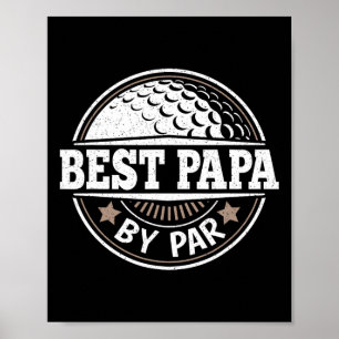 Poster Papa Par Par Joueur De Golf Vintage Papa Papa Père