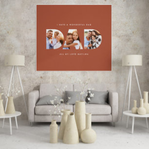 Poster Papa photo typographie moderne enfant cadeau terre