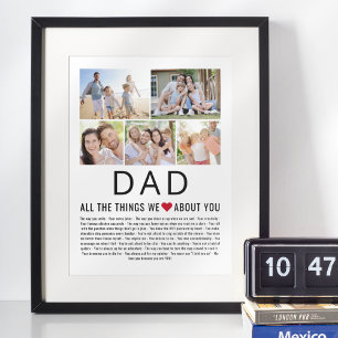 Poster Papa Photos Choses Que Nous Aimons De Vous Fête de