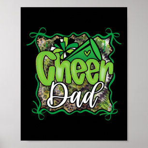 Poster Papa Pom-Pom de Cheerleading Coquette Verte Mégaph