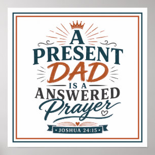 Poster Papa présent est une prière exaucée Citations chré