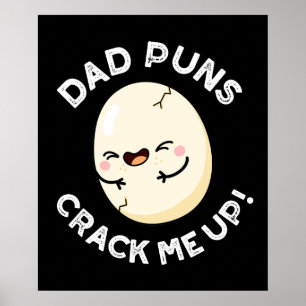 Poster Papa Puns M'Accroche Drôle Oeuf Pun Dark BG