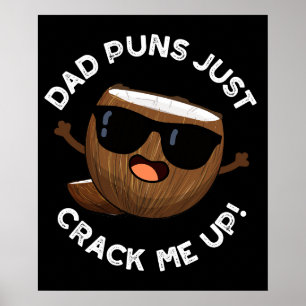 Poster Papa Puns M'Accroche Funky Coconut Pun Dark BG