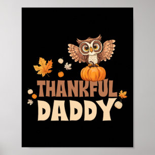 Poster Papa reconnaissant hibou joyeux assis sur une citr
