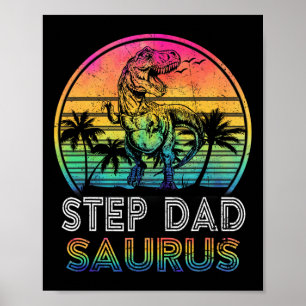 Poster Papa Saurien à étapes Dinosaure Papa Saurus Famill
