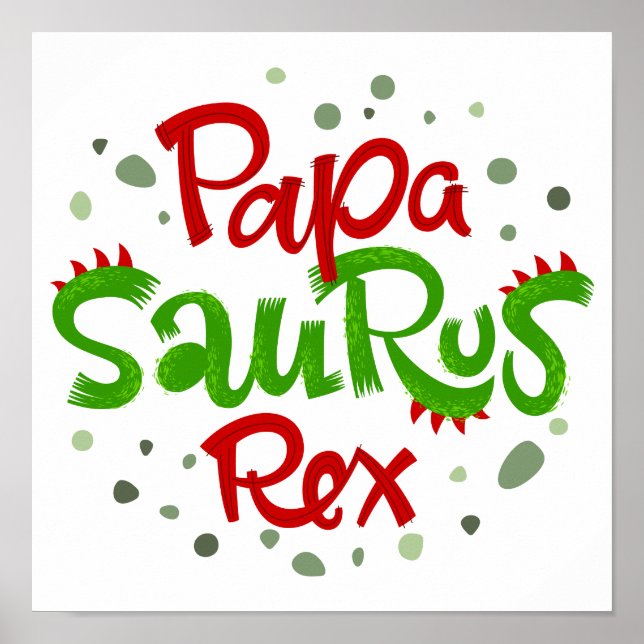 Poster Papa Saurus Rex Graphic (Devant)