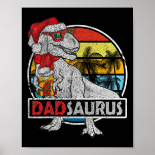 Poster Papa Saurus T Rex Dinosaur Famille Correspondant à