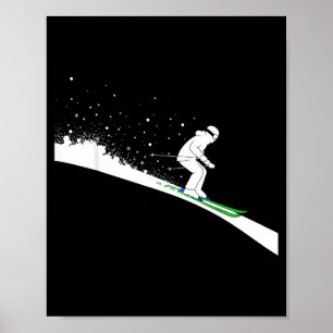Poster Papa Ski de Neige Drôle Sports d'Hiver Skis Ski Sn