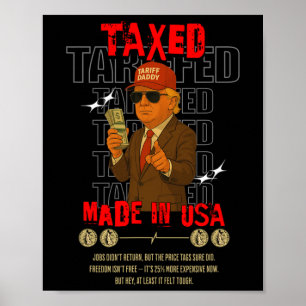 Poster Papa Tarif Design Drôle de Trump – Meme Politique