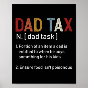 Poster Papa Taxes Fête des pères Sarcastique Awesome Dads