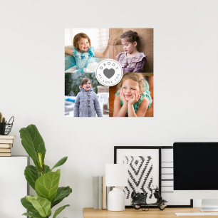 Poster Papa We Love You Heart 4 Photo Collage