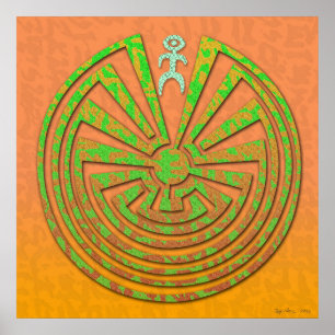 Poster Papago Maze Vert cuivre