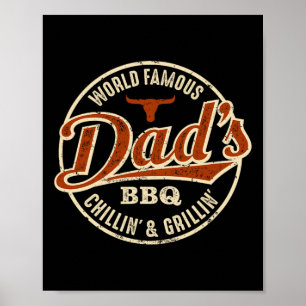 Poster Papa's Bbq Chilling Et Grilling Vintage
