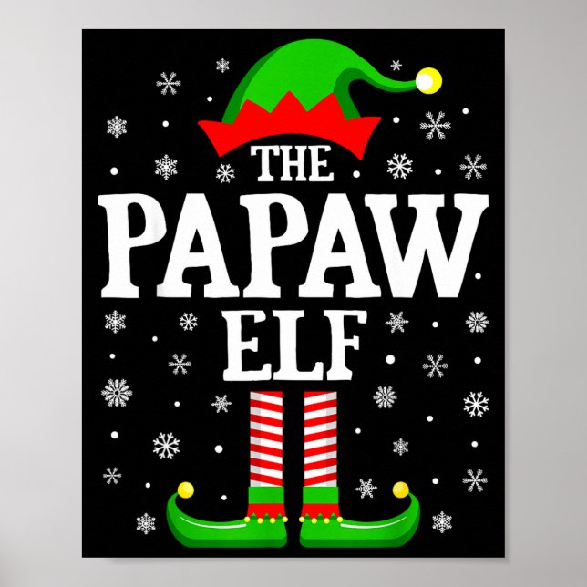 Poster Papaw Elf Funny Christmas Family Matching  (Devant)