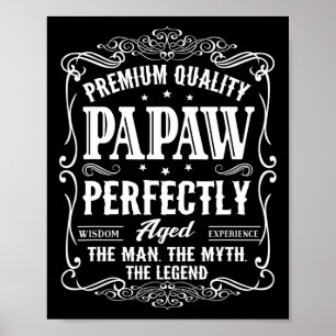 Poster Papaw Fête des pères Grandpa Cadeau Pour Hommes