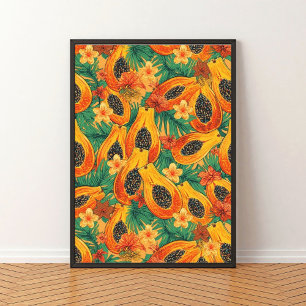 Poster Papaya Paradis Fruit Tropical Aquarelle