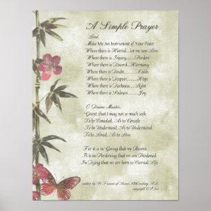 Poster PAPE FRANCIS= ST FRANCIS PRAYER=Bamboo SIMPLE