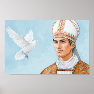 Poster Pape Saint Fabien : Le signe de la colombe